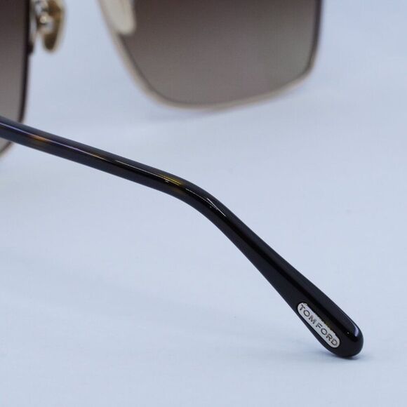 Tom Ford Claudia-02 FT0839 52F Sunglasses Gold/Havana Square Frame, Brown Lenses main image 5